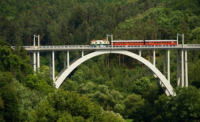 Historische Bahnstrecke Tábor-Bechyně